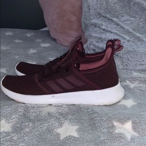 Adidas burgundy red tennis shoes
